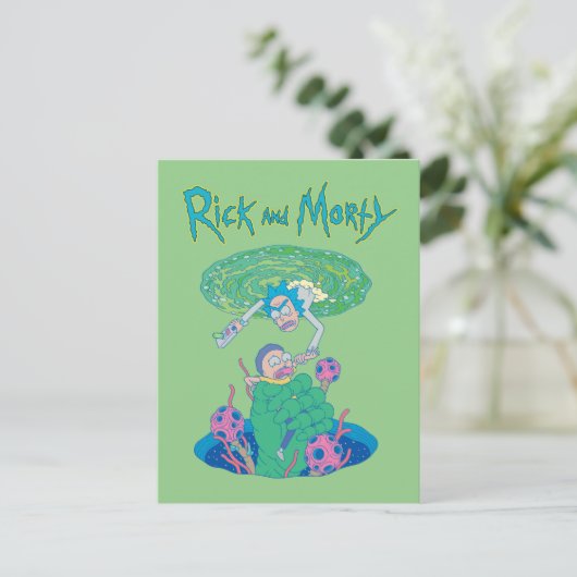 RICK EN MORTY™ | Poortredding Uitnodiging Briefkaart (Staand voorkant)