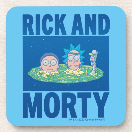RICK EN MORTY™ | Portaal zoeken Bier Onderzetter (Voorkant)