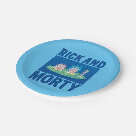 RICK EN MORTY™ | Portaal zoeken Papieren Bordje (Gekanteld)