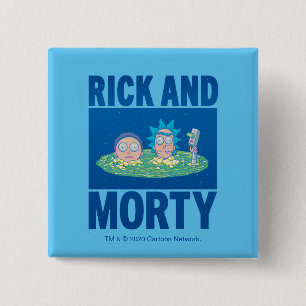 RICK EN MORTY™   Portaal zoeken Vierkante Button 5,1 Cm