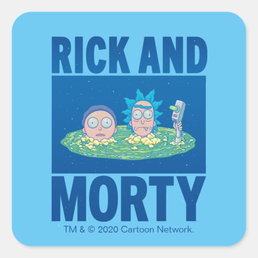 RICK EN MORTY™ | Portaal zoeken Vierkante Sticker (Voorkant)