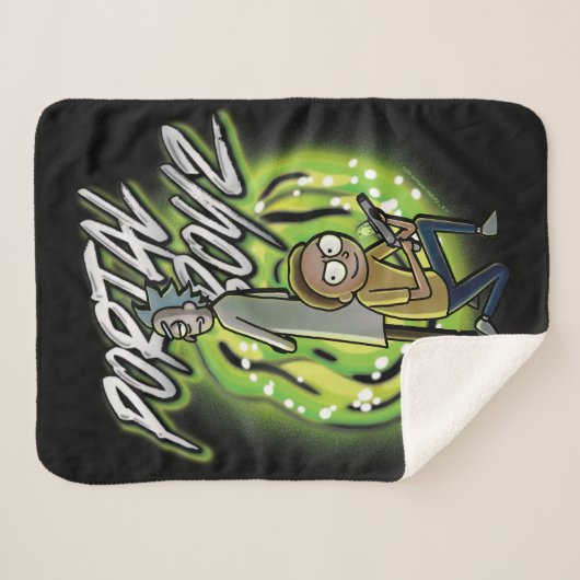 Rick en Morty - Portal Boyz Sherpa Deken (Voorkant (horizontaal))