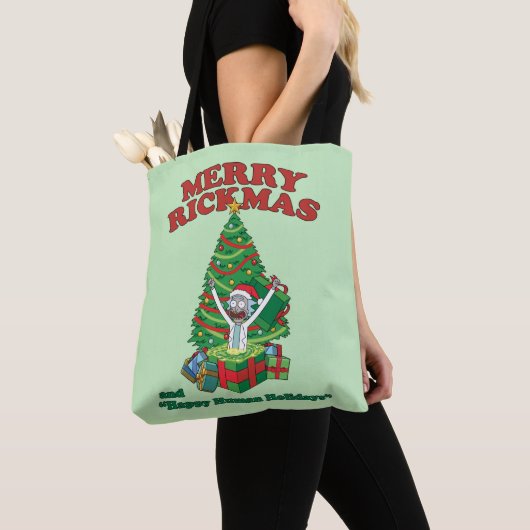 Rick en Morty | Portal Rick Merry Rickmas Tote Bag (Dichtbij)