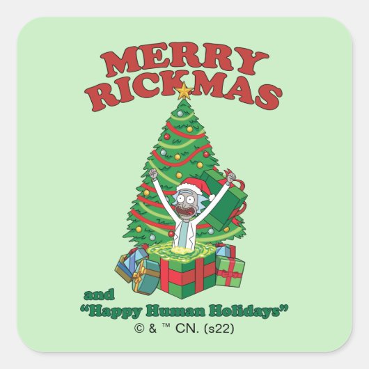 Rick en Morty | Portal Rick Merry Rickmas Vierkante Sticker (Voorkant)