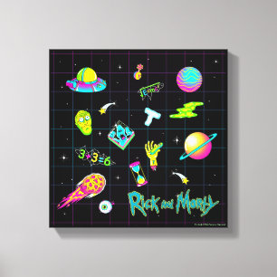 RICK EN MORTY™   Psychedelic Season 3 Patroon Canvas Afdruk