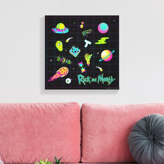 RICK EN MORTY™ | Psychedelic Season 3 Patroon Canvas Afdruk (Insitu (Woonkamer))