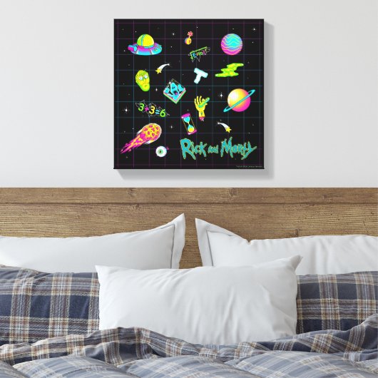 RICK EN MORTY™ | Psychedelic Season 3 Patroon Canvas Afdruk (Insitu (Slaapkamer))