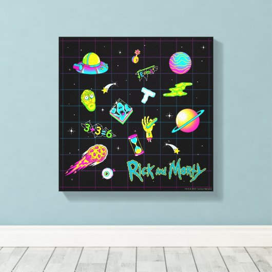 RICK EN MORTY™ | Psychedelic Season 3 Patroon Canvas Afdruk (Insitu (Houten vloer))