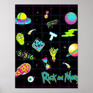 RICK EN MORTY™   Psychedelic Season 3 Patroon Poster