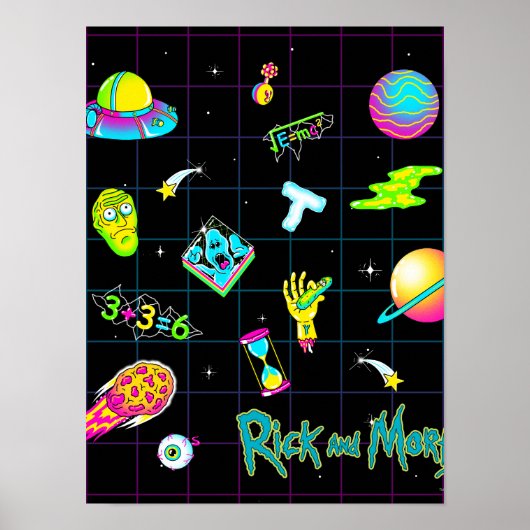 RICK EN MORTY™ | Psychedelic Season 3 Patroon Poster (Voorkant)