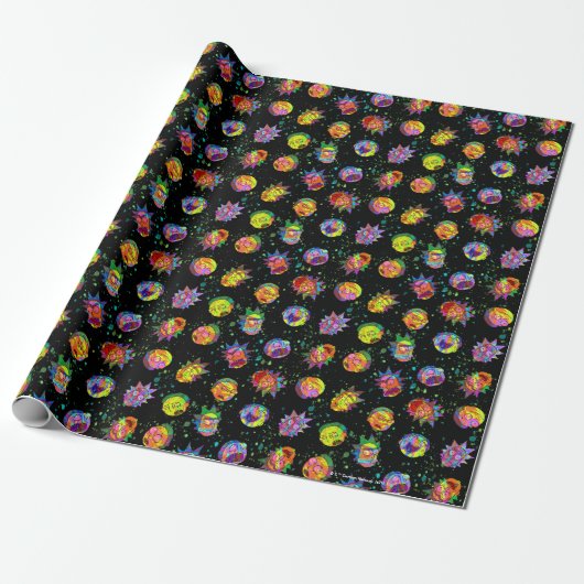 RICK EN MORTY™ | Psychedelic Swirl Pattern Cadeaupapier (Uitgerold)