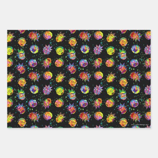 RICK EN MORTY™ | Psychedelic Swirl Pattern Inpakpapier Vel (Voorkant 2)