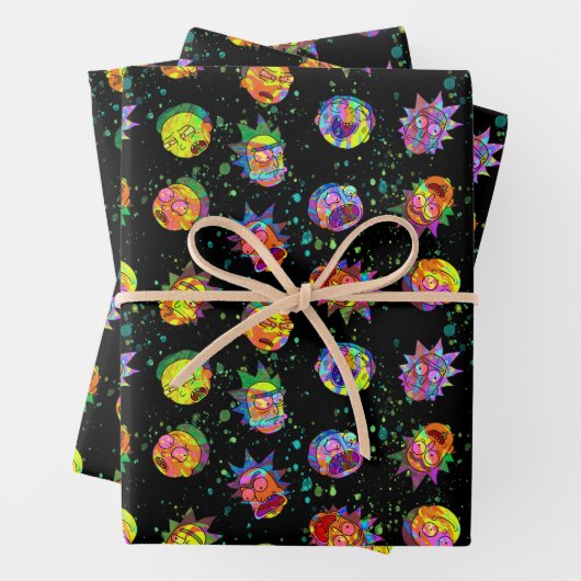 RICK EN MORTY™ | Psychedelic Swirl Pattern Inpakpapier Vel (In situ)