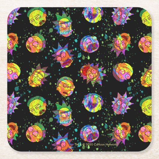RICK EN MORTY™ | Psychedelic Swirl Pattern Kartonnen Onderzetters (Voorkant)