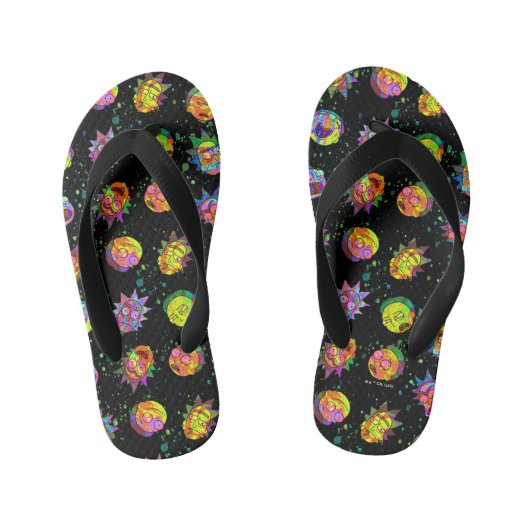 RICK EN MORTY™ | Psychedelic Swirl Pattern Kinder Teenslippers (Voetbed)