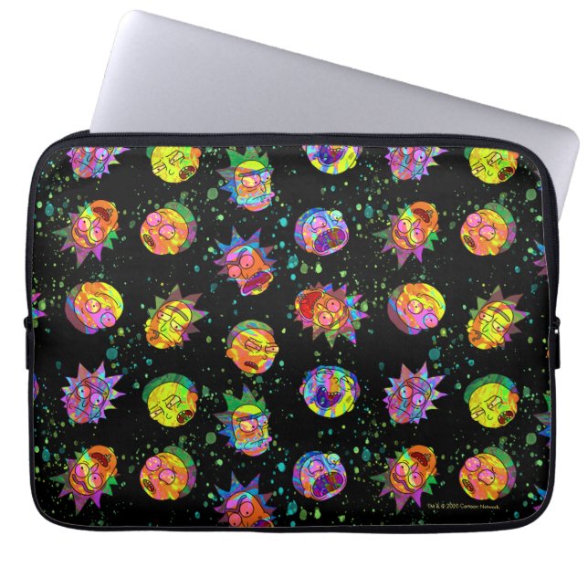 RICK EN MORTY™ | Psychedelic Swirl Pattern Laptop Sleeve (Voorkant)