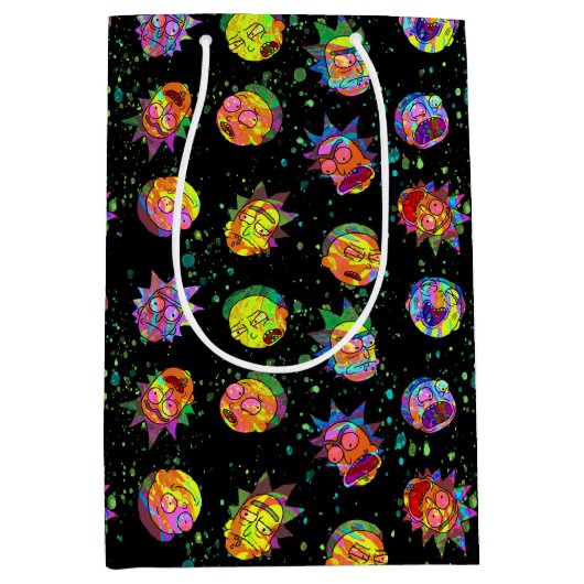RICK EN MORTY™ | Psychedelic Swirl Pattern Medium Cadeauzakje (Voorkant)