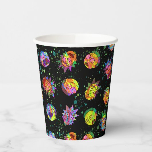 RICK EN MORTY™ | Psychedelic Swirl Pattern Papieren Bekers (Links)