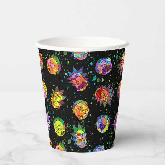 RICK EN MORTY™ | Psychedelic Swirl Pattern Papieren Bekers (Voorkant)