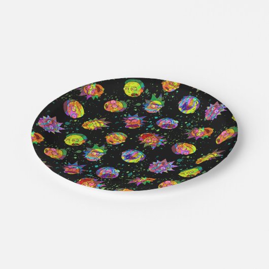 RICK EN MORTY™ | Psychedelic Swirl Pattern Papieren Bordje (Gekanteld)