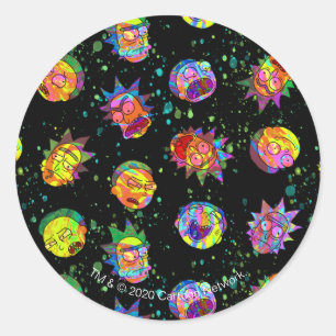 RICK EN MORTY™   Psychedelic Swirl Pattern Ronde Sticker