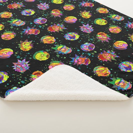 RICK EN MORTY™ | Psychedelic Swirl Pattern Sherpa Deken (3/4)