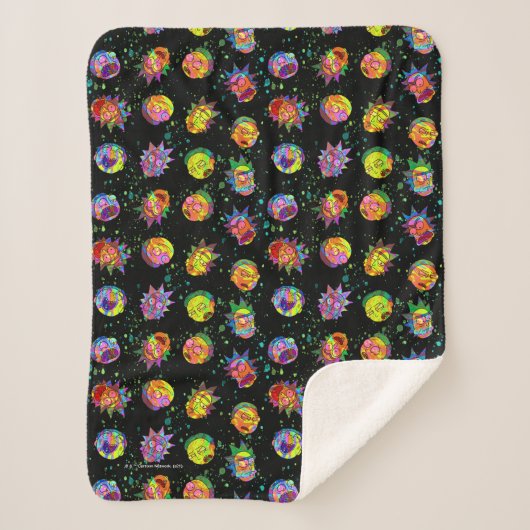 RICK EN MORTY™ | Psychedelic Swirl Pattern Sherpa Deken (Voorkant)