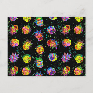 RICK EN MORTY™   Psychedelic Swirl Pattern Uitnodiging Briefkaart