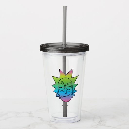 RICK EN MORTY™ | Rainbow Rick Head-patroon Acryl Drinkbeker (Voorkant)