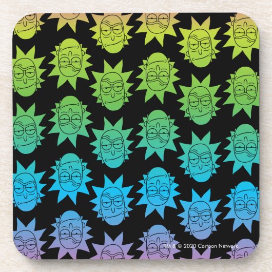 RICK EN MORTY™ | Rainbow Rick Head-patroon Bier Onderzetter (Voorkant)
