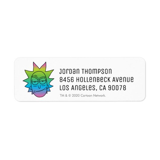RICK EN MORTY™ | Rainbow Rick Head-patroon Etiket (Voorkant)