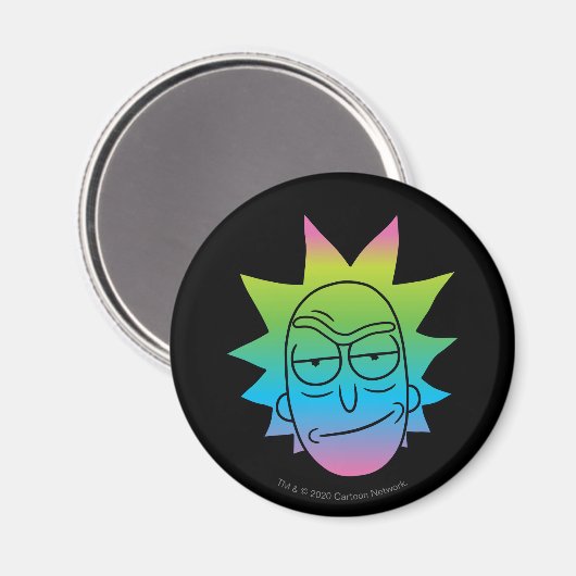 RICK EN MORTY™ | Rainbow Rick Head-patroon Magneet (Voorkant / Achterkant)
