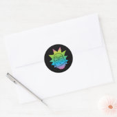 RICK EN MORTY™ | Rainbow Rick Head-patroon Ronde Sticker (Envelop)