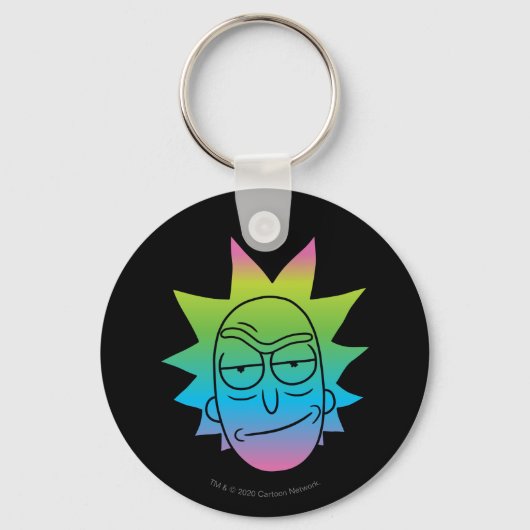 RICK EN MORTY™ | Rainbow Rick Head-patroon Sleutelhanger (Voorkant)