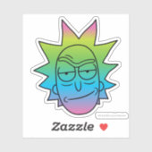 RICK EN MORTY™ | Rainbow Rick Head-patroon Sticker (Vel)