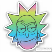 RICK EN MORTY™ | Rainbow Rick Head-patroon Sticker (Voorkant)
