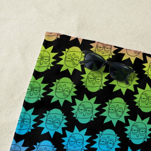 RICK EN MORTY™ | Rainbow Rick Head-patroon Strandlaken (In situ)