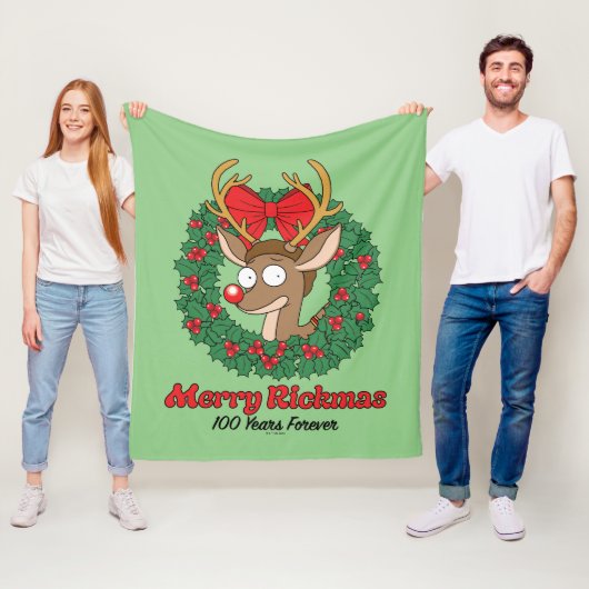 Rick en Morty | Reindeer Morty Merry Rickmas Fleece Deken (In situ)