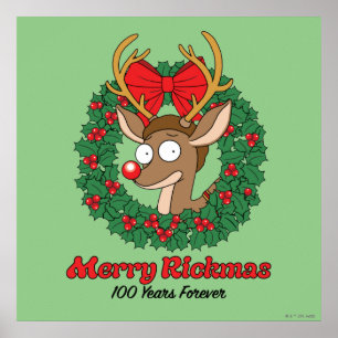 Rick en Morty   Reindeer Morty Merry Rickmas Poster
