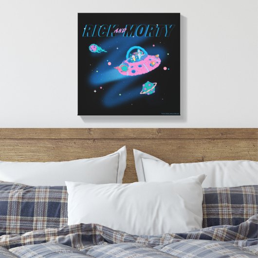 RICK EN MORTY™ | Reizen door de ruimte Canvas Afdruk (Insitu (Slaapkamer))