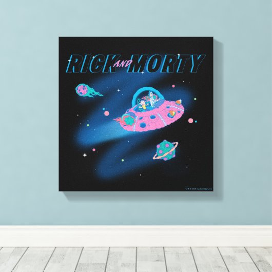 RICK EN MORTY™ | Reizen door de ruimte Canvas Afdruk (Insitu (Houten vloer))