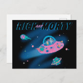 RICK EN MORTY™ | Reizen door de ruimte Uitnodiging Briefkaart (Voorkant / Achterkant)