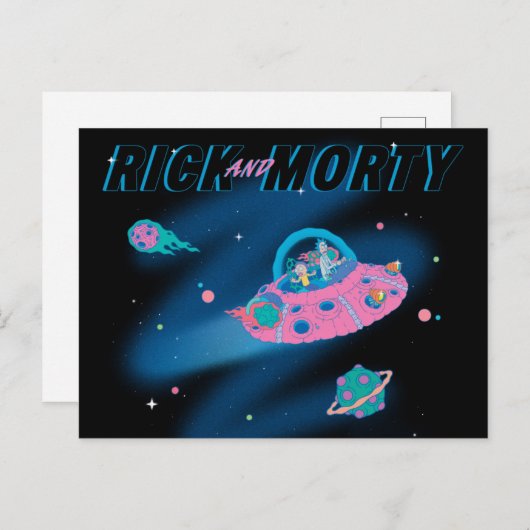 RICK EN MORTY™ | Reizen door de ruimte Uitnodiging Briefkaart (Voorkant / Achterkant)