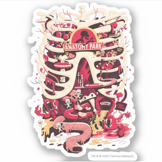 RICK EN MORTY™ | Rib Cage van het anatomiepark Sticker (Voorkant)