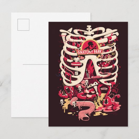 RICK EN MORTY™ | Rib Cage van het anatomiepark Uitnodiging Briefkaart (Voorkant / Achterkant)