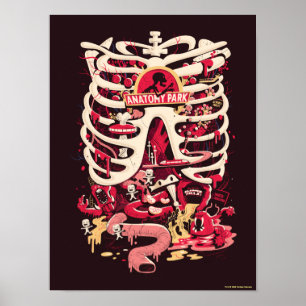 RICK EN MORTY™ Ribkooi Anatomeeënpark Poster