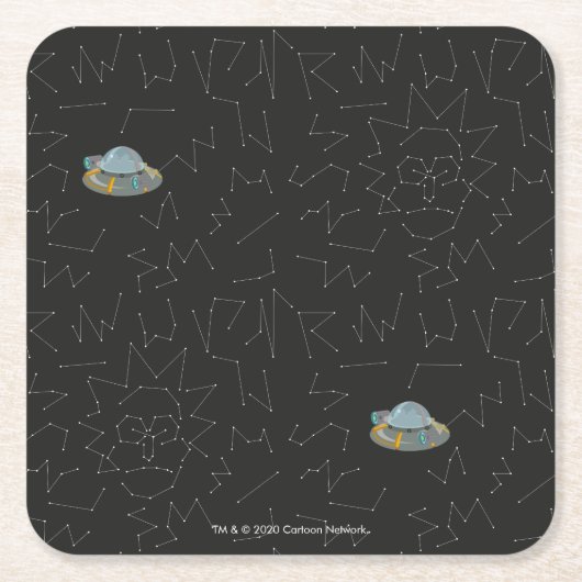 RICK EN MORTY™ | Rick Constellation Pattern Kartonnen Onderzetters (Voorkant)