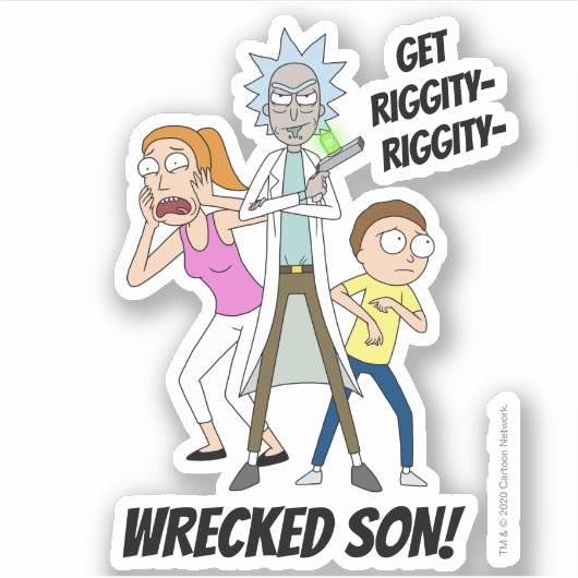 RICK EN MORTY™ | Rick, Morty en Summer Sticker (Voorkant)