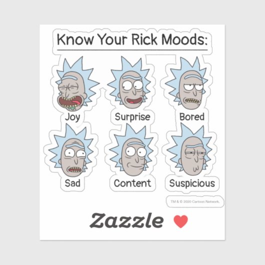 RICK EN MORTY™ | Rick's Moods Sticker (Vel)