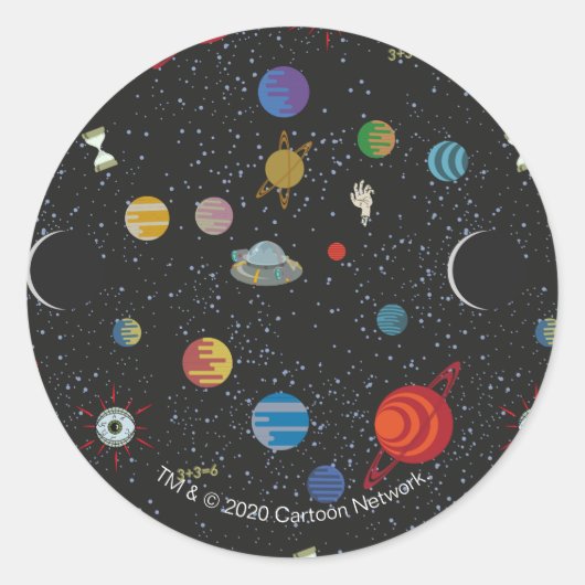 RICK EN MORTY™ | Ruimtepatroon Ronde Sticker (Voorkant)